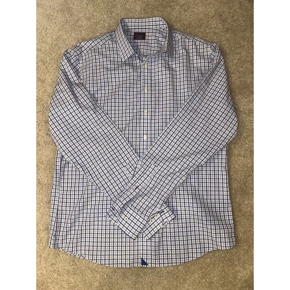 UNTUCKit Shirt Mens Size XL Blue Check Casual Button Up Long Sleeve